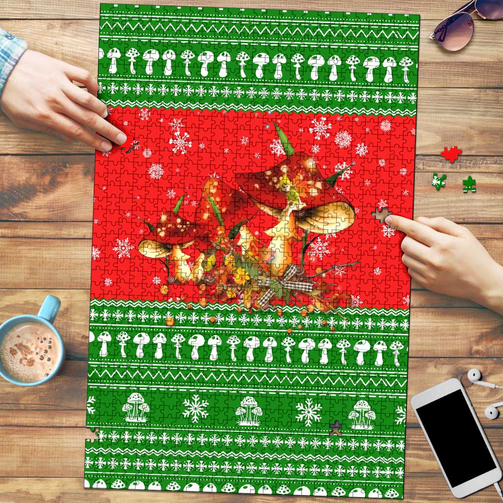 Amazing Mushroom Christmas Yall Christmas Puzzle Xmas Holiday Patterns - Wonder Print Shop