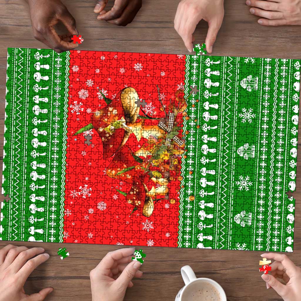Amazing Mushroom Christmas Yall Christmas Puzzle Xmas Holiday Patterns - Wonder Print Shop