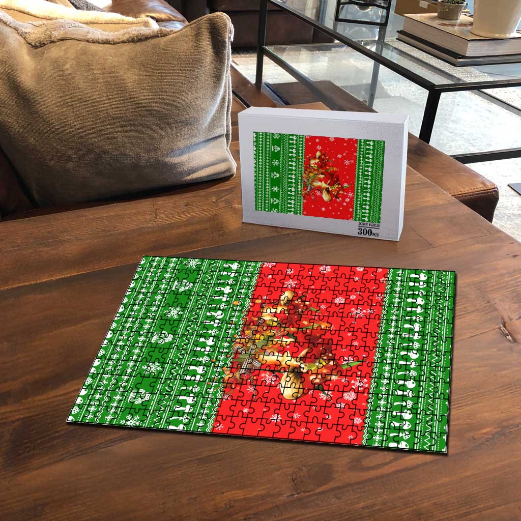 Amazing Mushroom Christmas Yall Christmas Puzzle Xmas Holiday Patterns - Wonder Print Shop