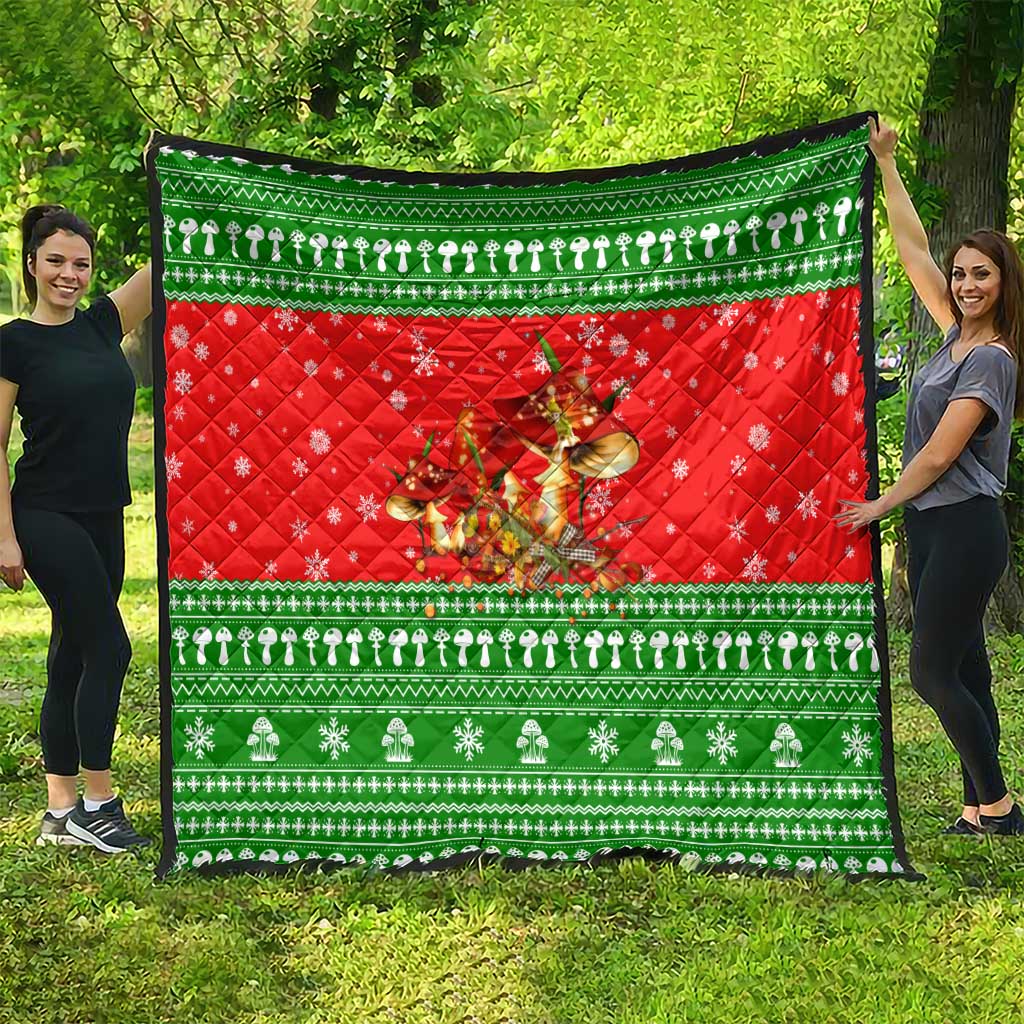 Amazing Mushroom Christmas Yall Christmas Quilt Xmas Holiday Patterns - Wonder Print Shop