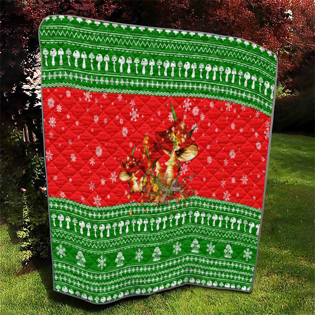 Amazing Mushroom Christmas Yall Christmas Quilt Xmas Holiday Patterns - Wonder Print Shop