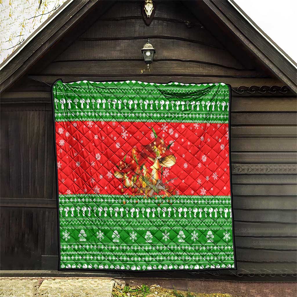 Amazing Mushroom Christmas Yall Christmas Quilt Xmas Holiday Patterns - Wonder Print Shop