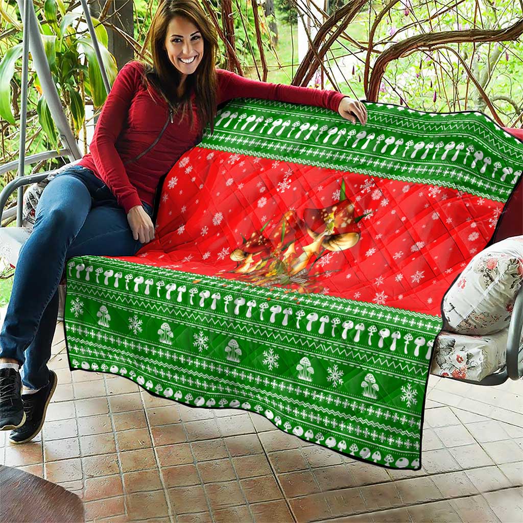 Amazing Mushroom Christmas Yall Christmas Quilt Xmas Holiday Patterns - Wonder Print Shop