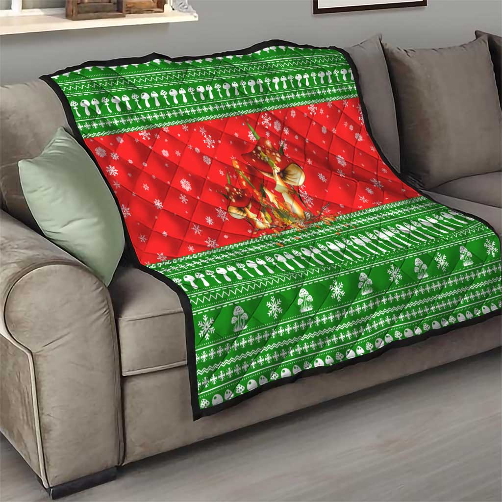 Amazing Mushroom Christmas Yall Christmas Quilt Xmas Holiday Patterns - Wonder Print Shop