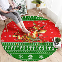 Amazing Mushroom Christmas Yall Christmas Round Carpet Xmas Holiday Patterns - Wonder Print Shop