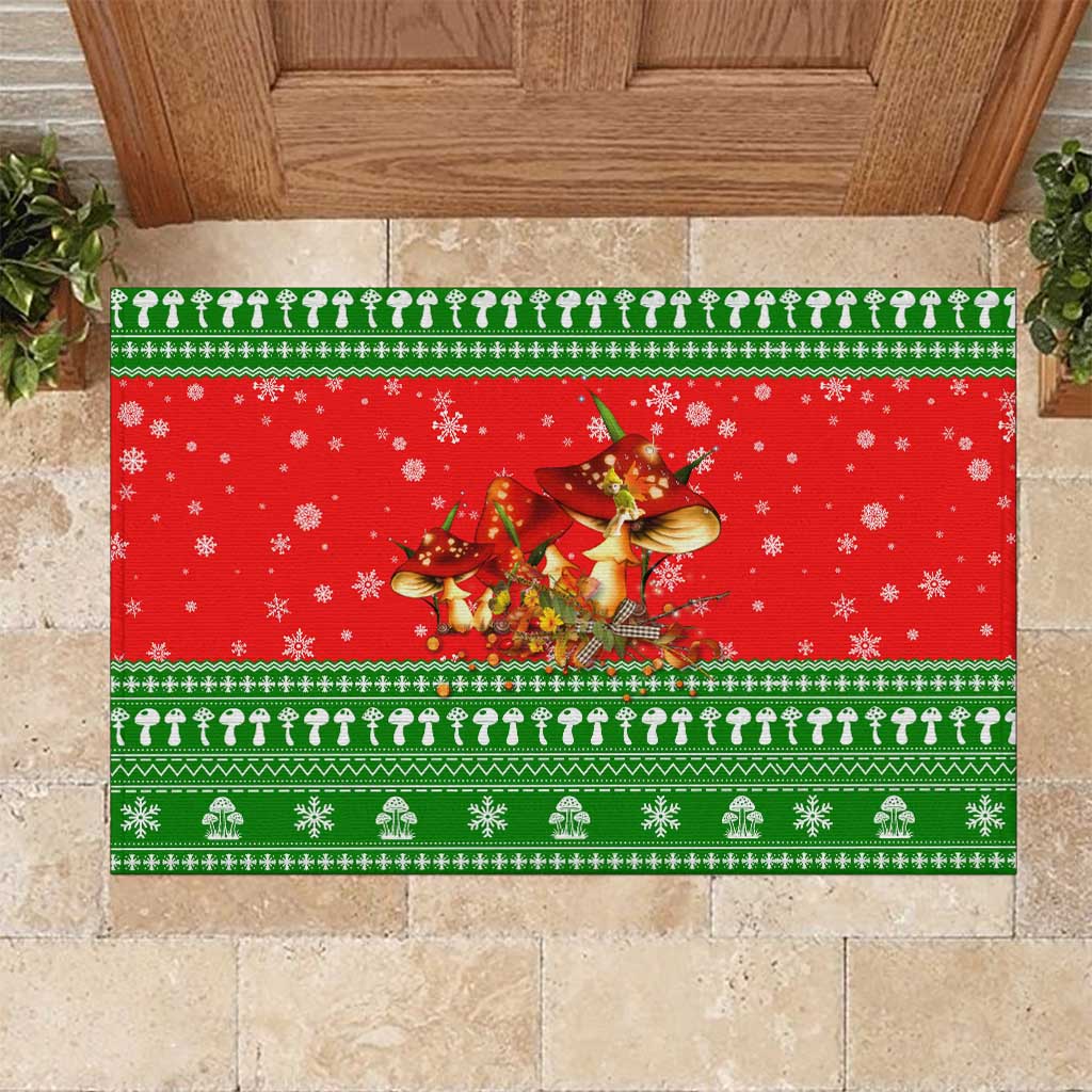 Amazing Mushroom Christmas Yall Christmas Rubber Doormat Xmas Holiday Patterns - Wonder Print Shop