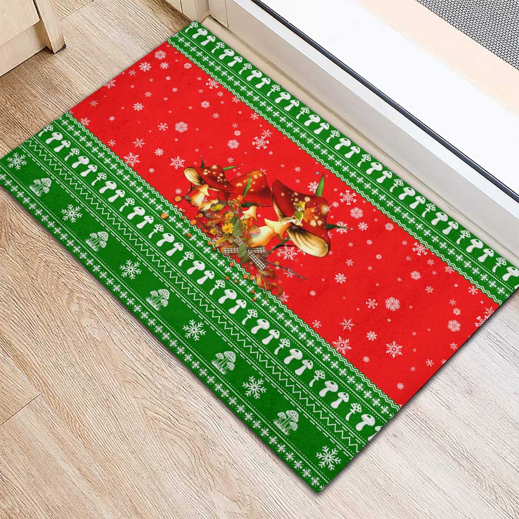 Amazing Mushroom Christmas Yall Christmas Rubber Doormat Xmas Holiday Patterns - Wonder Print Shop