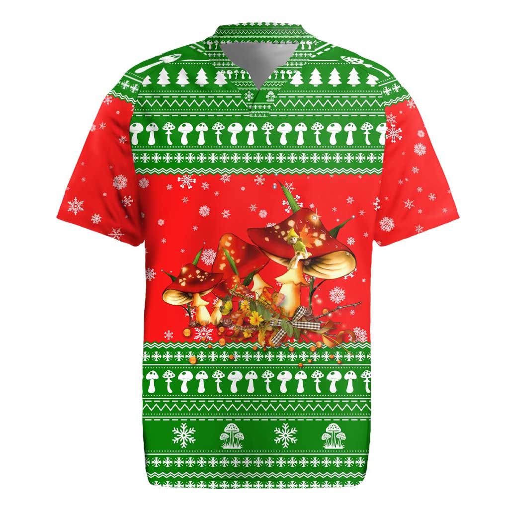 Amazing Mushroom Christmas Yall Christmas Rugby Jersey Xmas Holiday Patterns - Wonder Print Shop