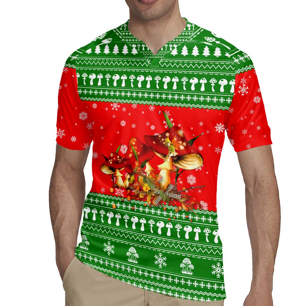 Amazing Mushroom Christmas Yall Christmas Rugby Jersey Xmas Holiday Patterns - Wonder Print Shop
