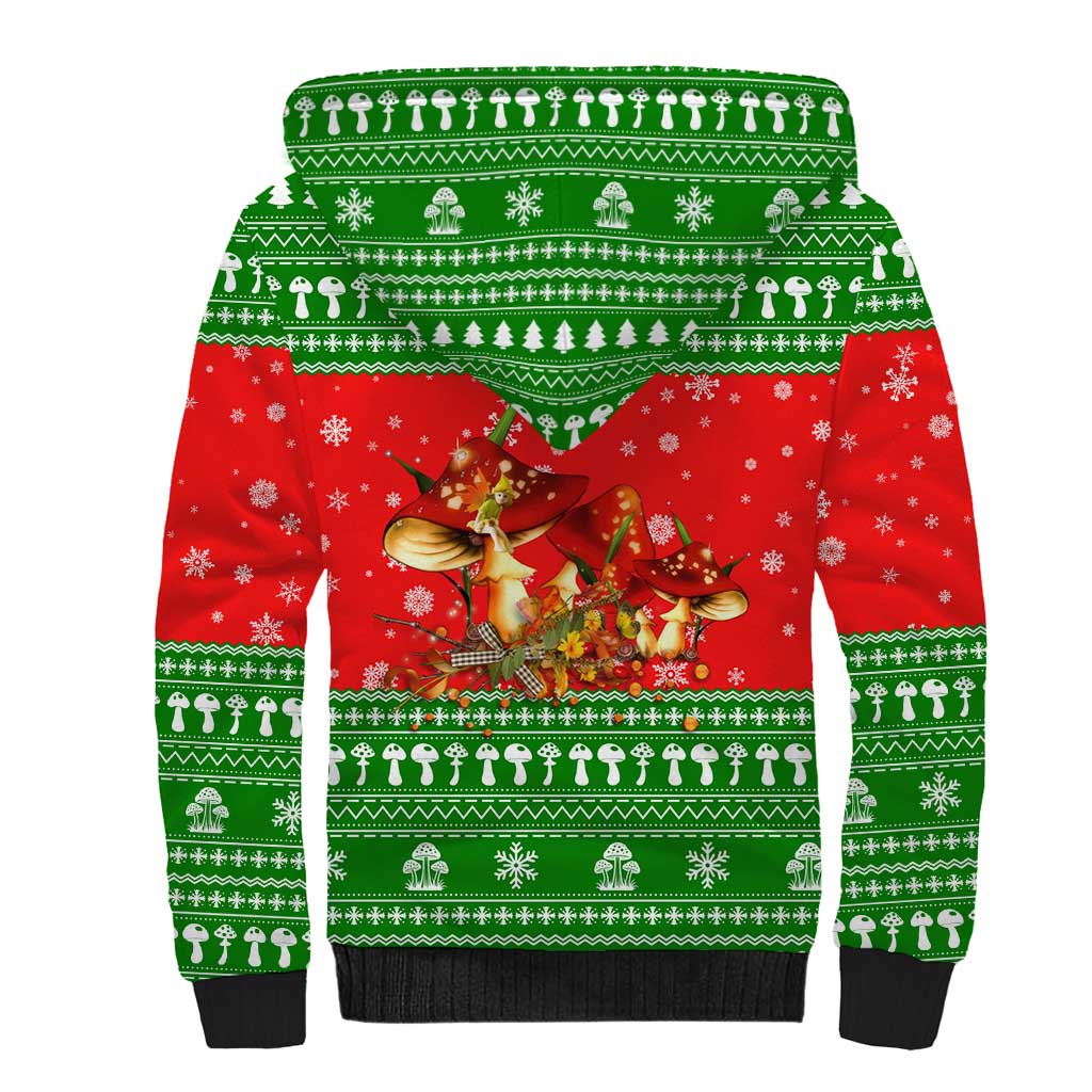 Amazing Mushroom Christmas Yall Christmas Sherpa Hoodie Xmas Holiday Patterns - Wonder Print Shop