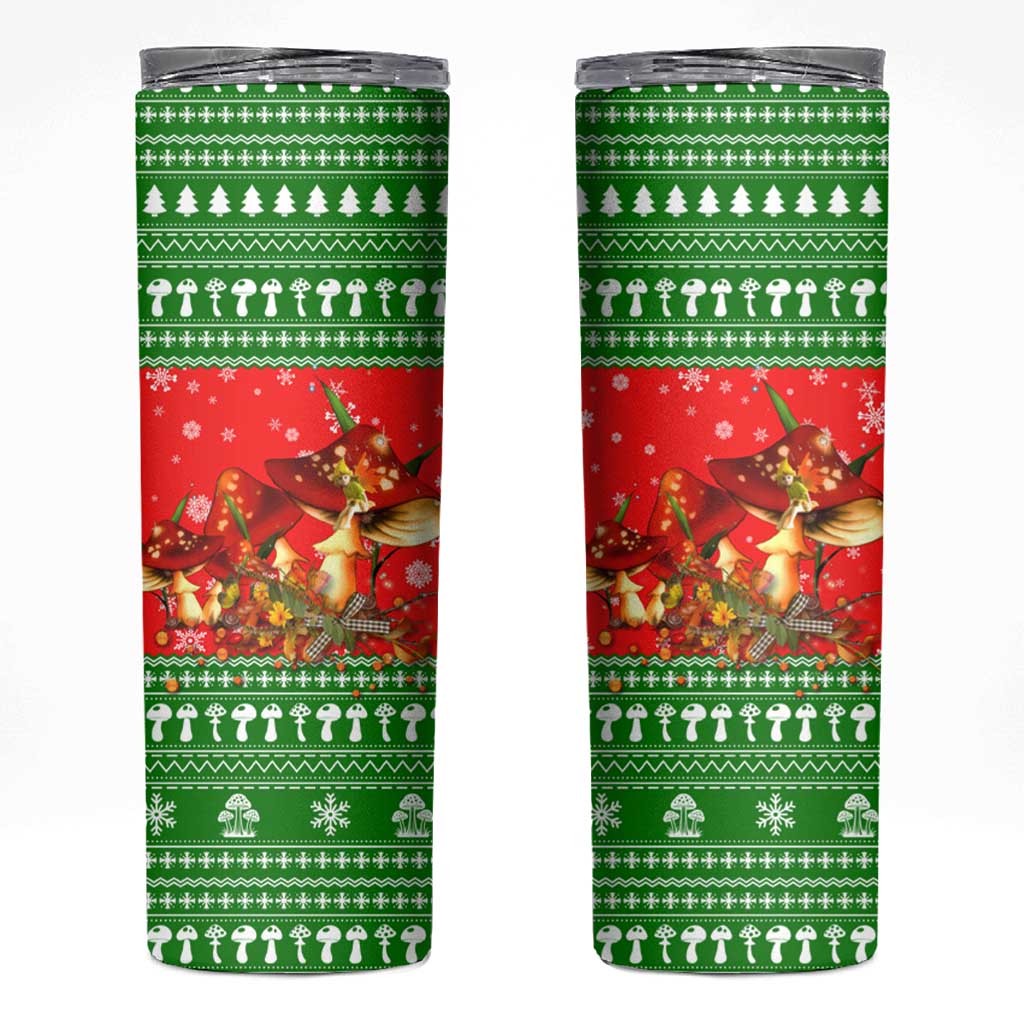 Amazing Mushroom Christmas Yall Christmas Skinny Tumbler Xmas Holiday Patterns - Wonder Print Shop