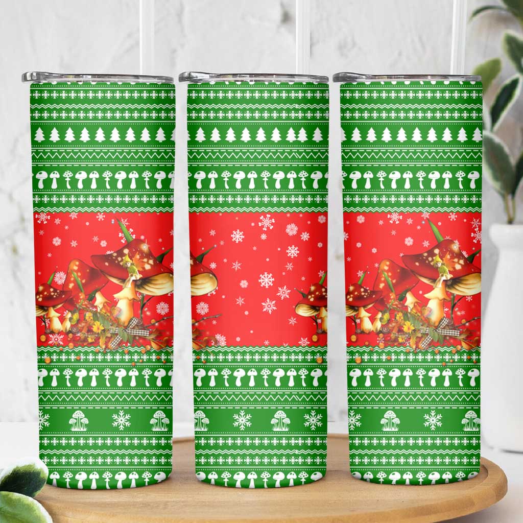 Amazing Mushroom Christmas Yall Christmas Skinny Tumbler Xmas Holiday Patterns - Wonder Print Shop
