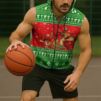 Amazing Mushroom Christmas Yall Christmas Sleeveless Zip Hoodie Xmas Holiday Patterns - Wonder Print Shop
