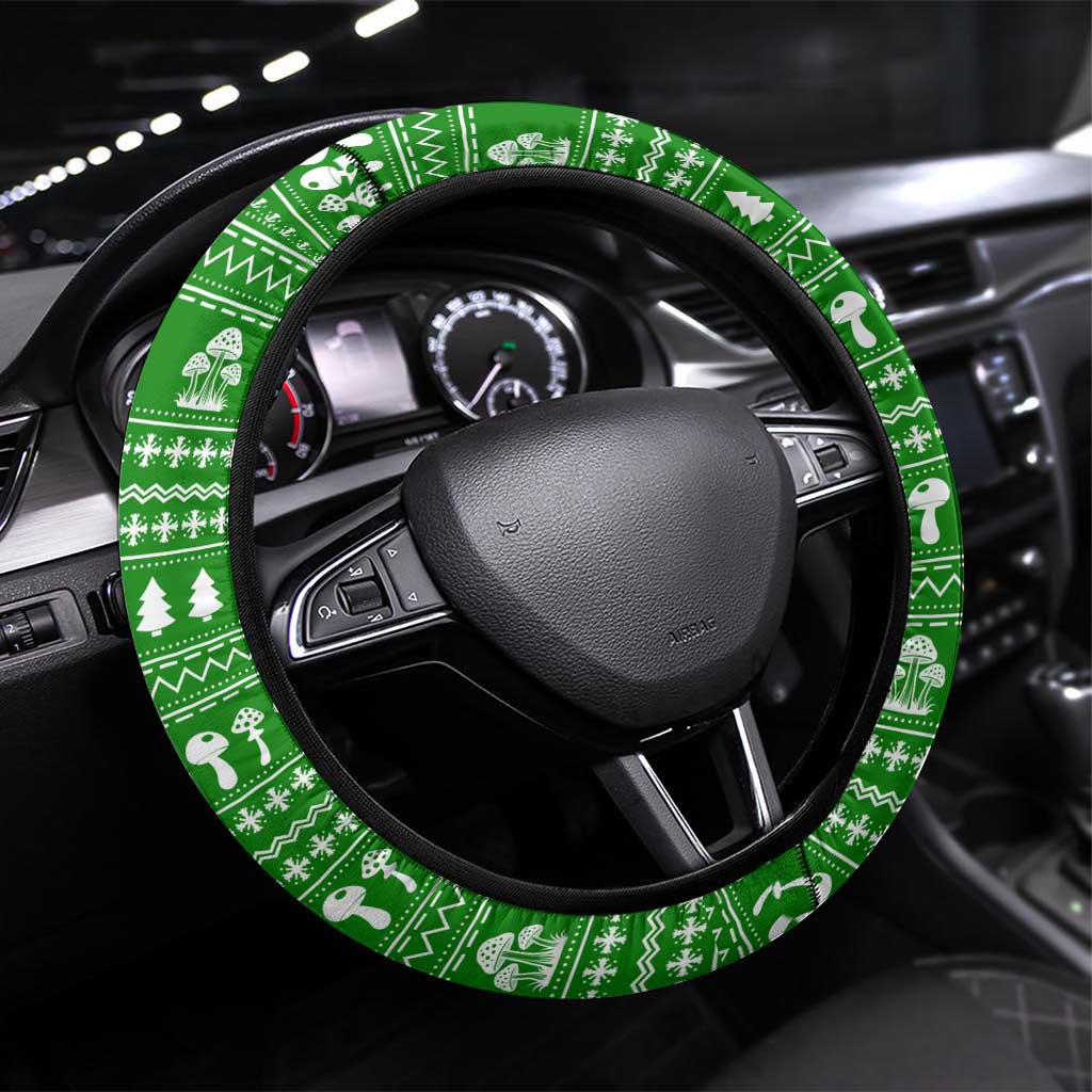 Amazing Mushroom Christmas Yall Christmas Steering Wheel Cover Xmas Holiday Patterns - Wonder Print Shop