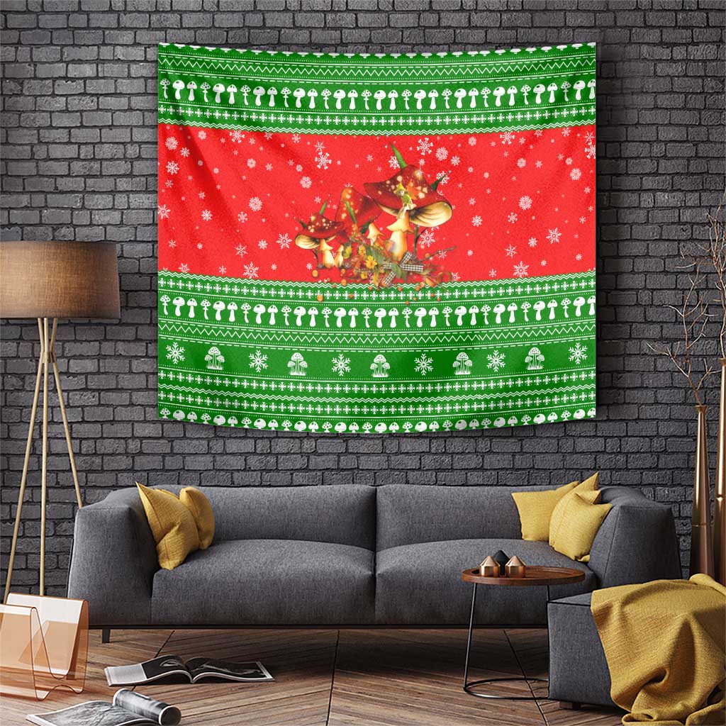 Amazing Mushroom Christmas Yall Christmas Tapestry Xmas Holiday Patterns - Wonder Print Shop