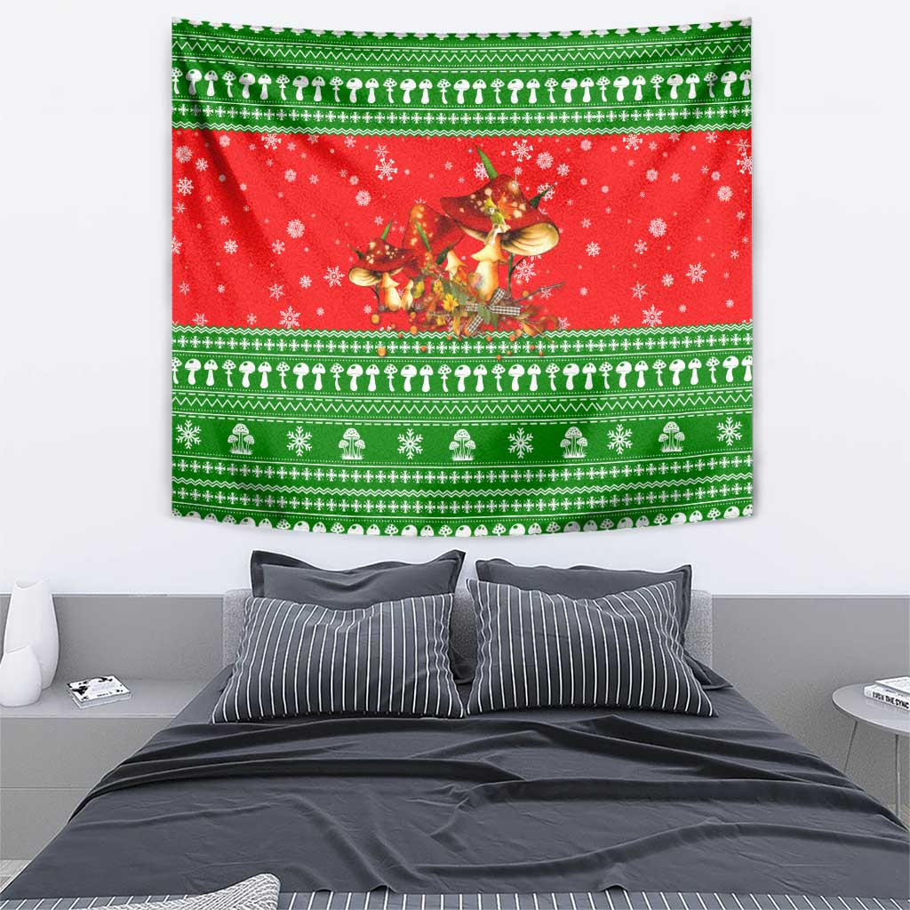 Amazing Mushroom Christmas Yall Christmas Tapestry Xmas Holiday Patterns - Wonder Print Shop