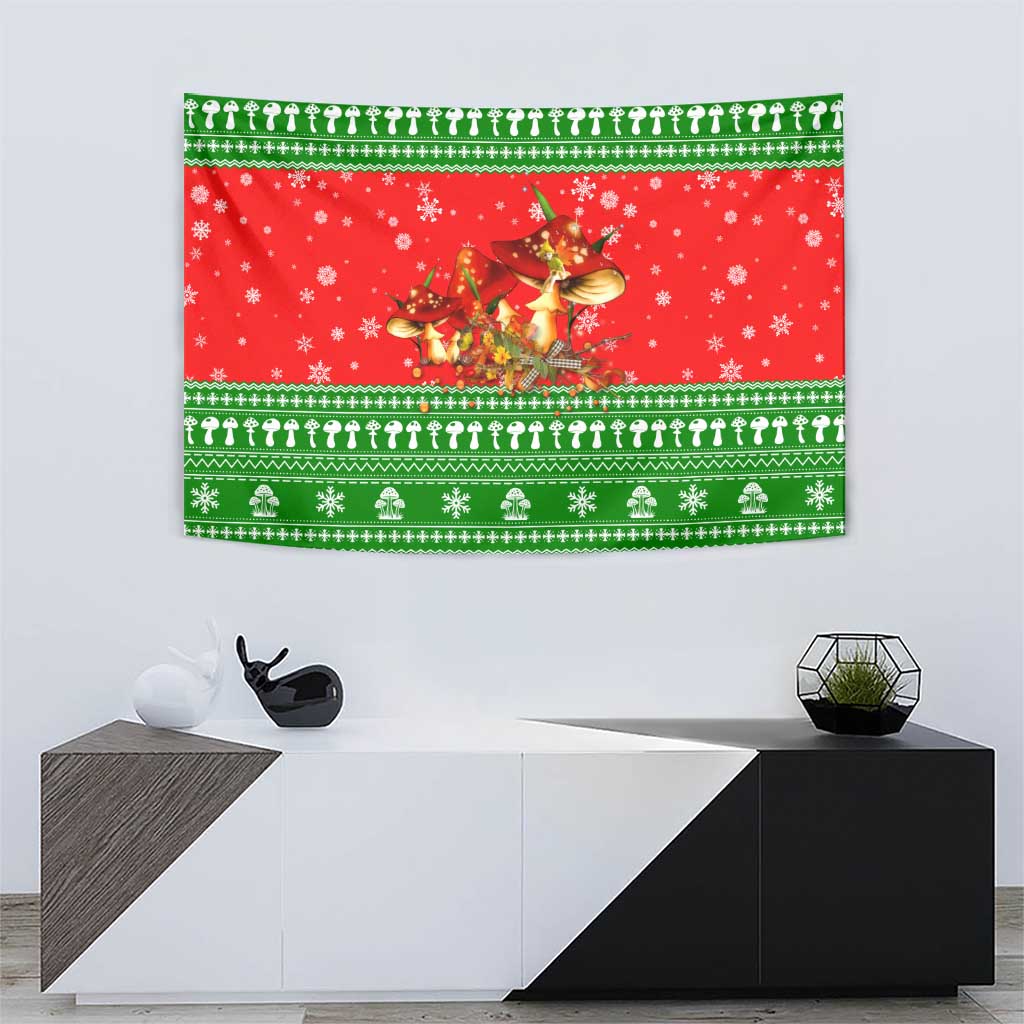 Amazing Mushroom Christmas Yall Christmas Tapestry Xmas Holiday Patterns - Wonder Print Shop