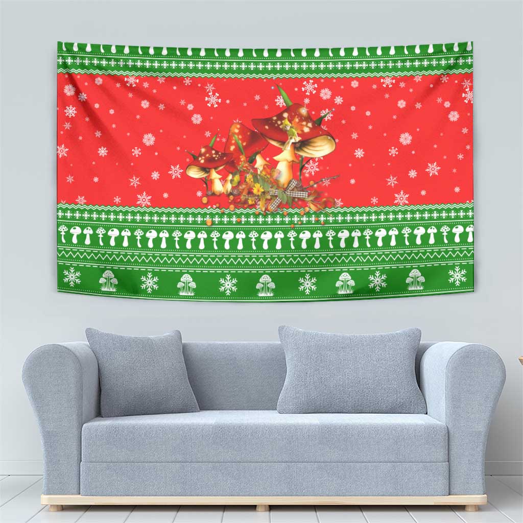Amazing Mushroom Christmas Yall Christmas Tapestry Xmas Holiday Patterns - Wonder Print Shop