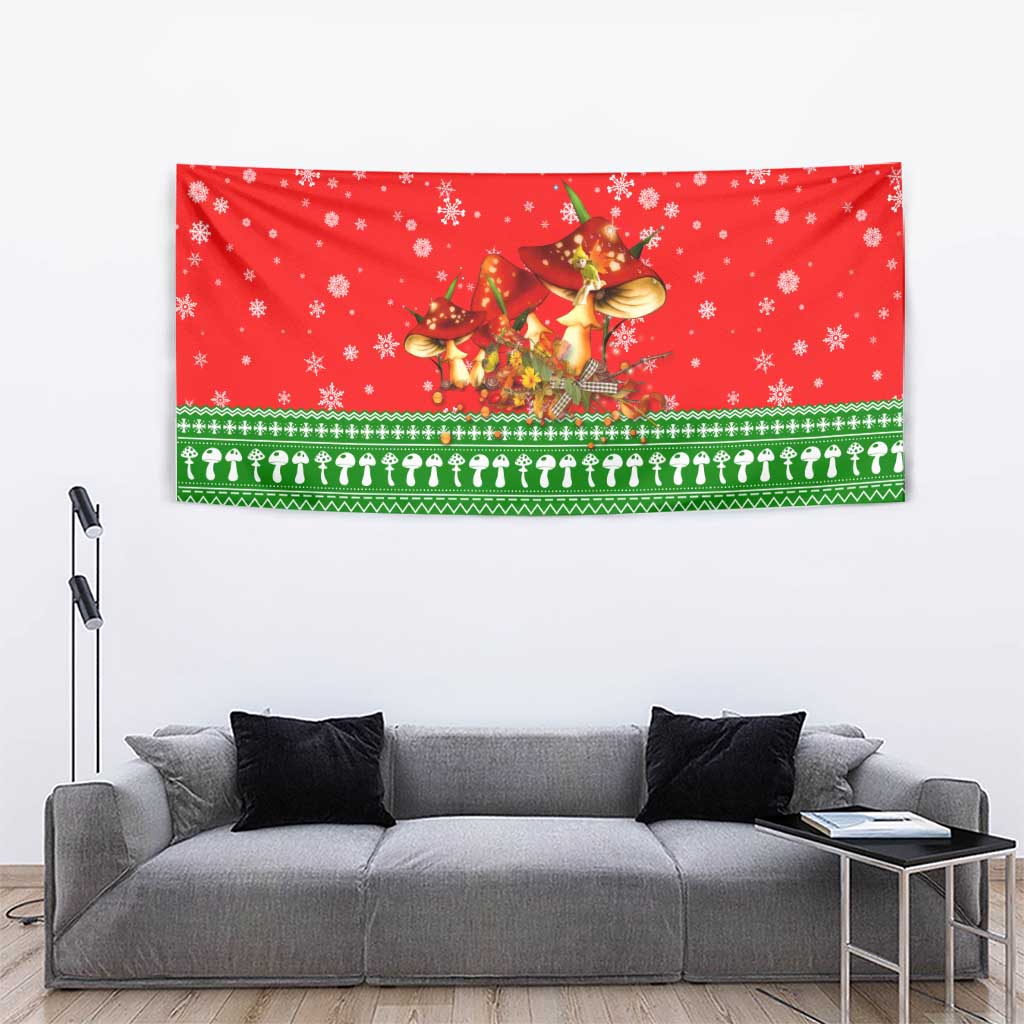 Amazing Mushroom Christmas Yall Christmas Tapestry Xmas Holiday Patterns - Wonder Print Shop