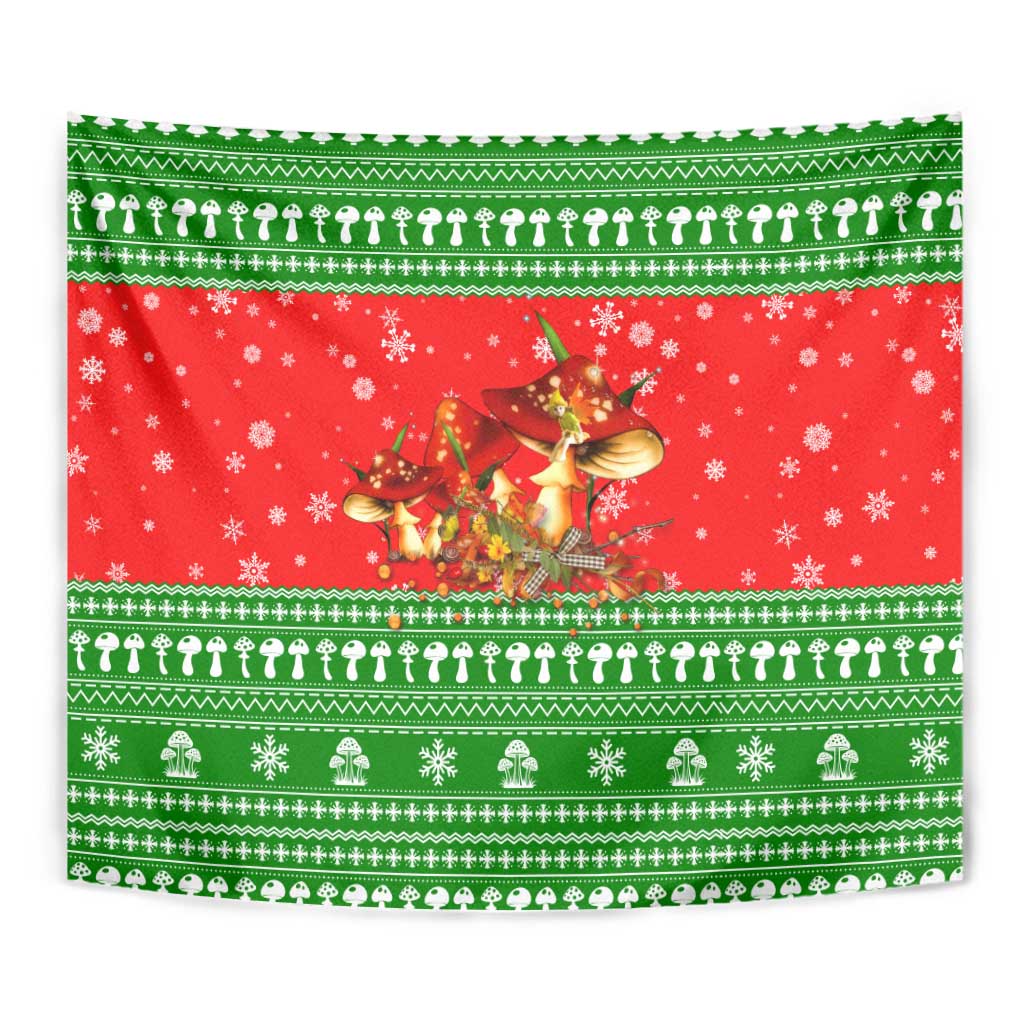 Amazing Mushroom Christmas Yall Christmas Tapestry Xmas Holiday Patterns - Wonder Print Shop