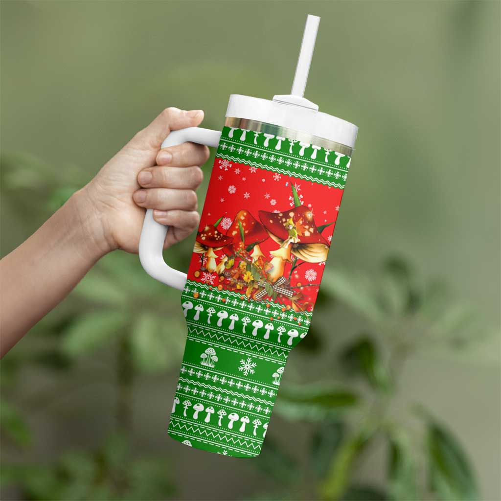 Amazing Mushroom Christmas Yall Christmas Tumbler With Handle Xmas Holiday Patterns - Wonder Print Shop