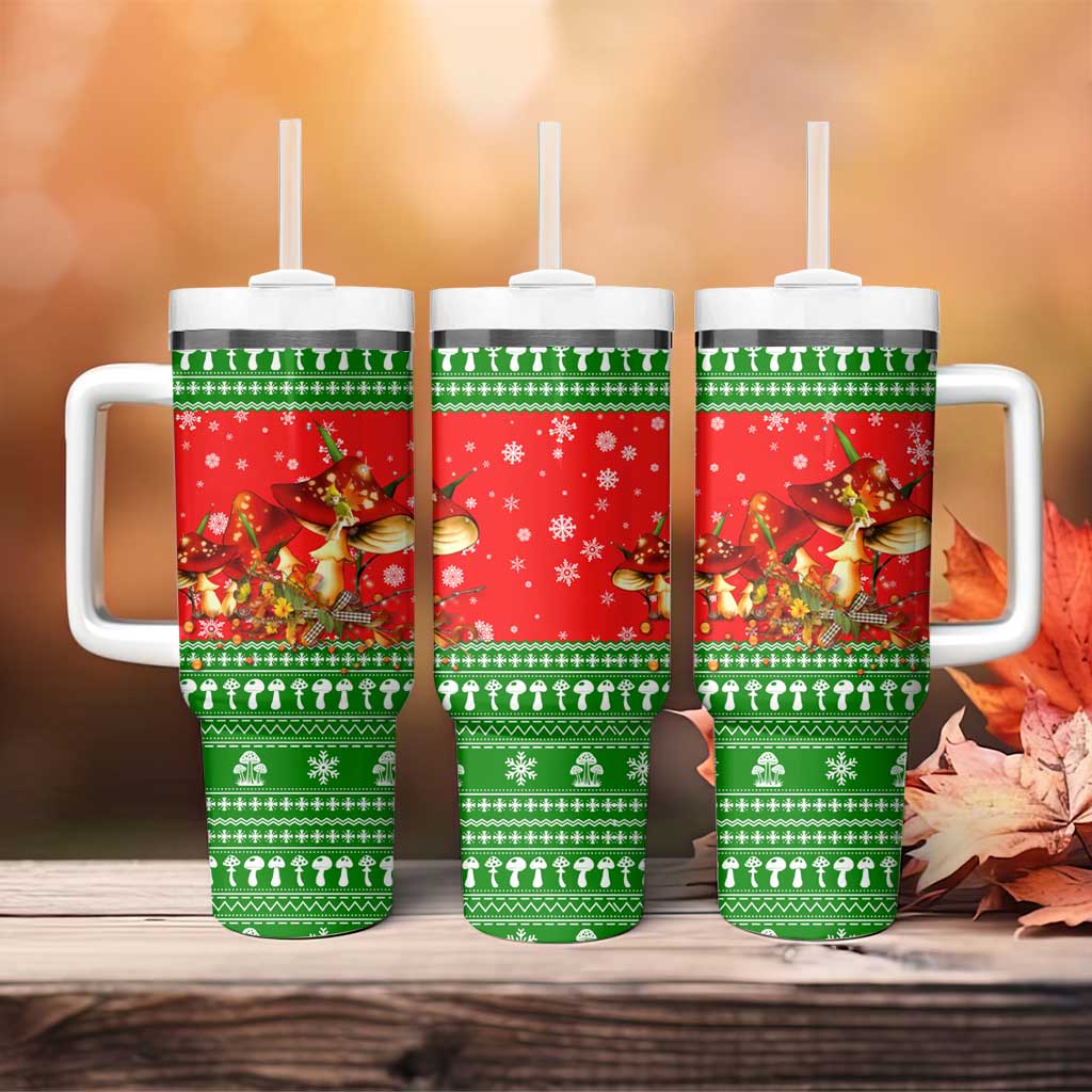 Amazing Mushroom Christmas Yall Christmas Tumbler With Handle Xmas Holiday Patterns - Wonder Print Shop