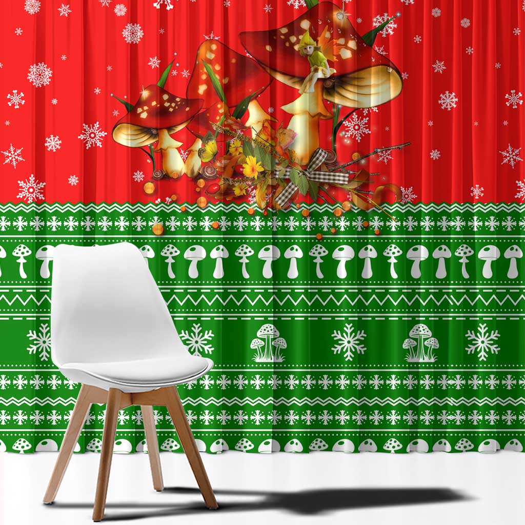 Amazing Mushroom Christmas Yall Christmas Window Curtain Xmas Holiday Patterns - Wonder Print Shop