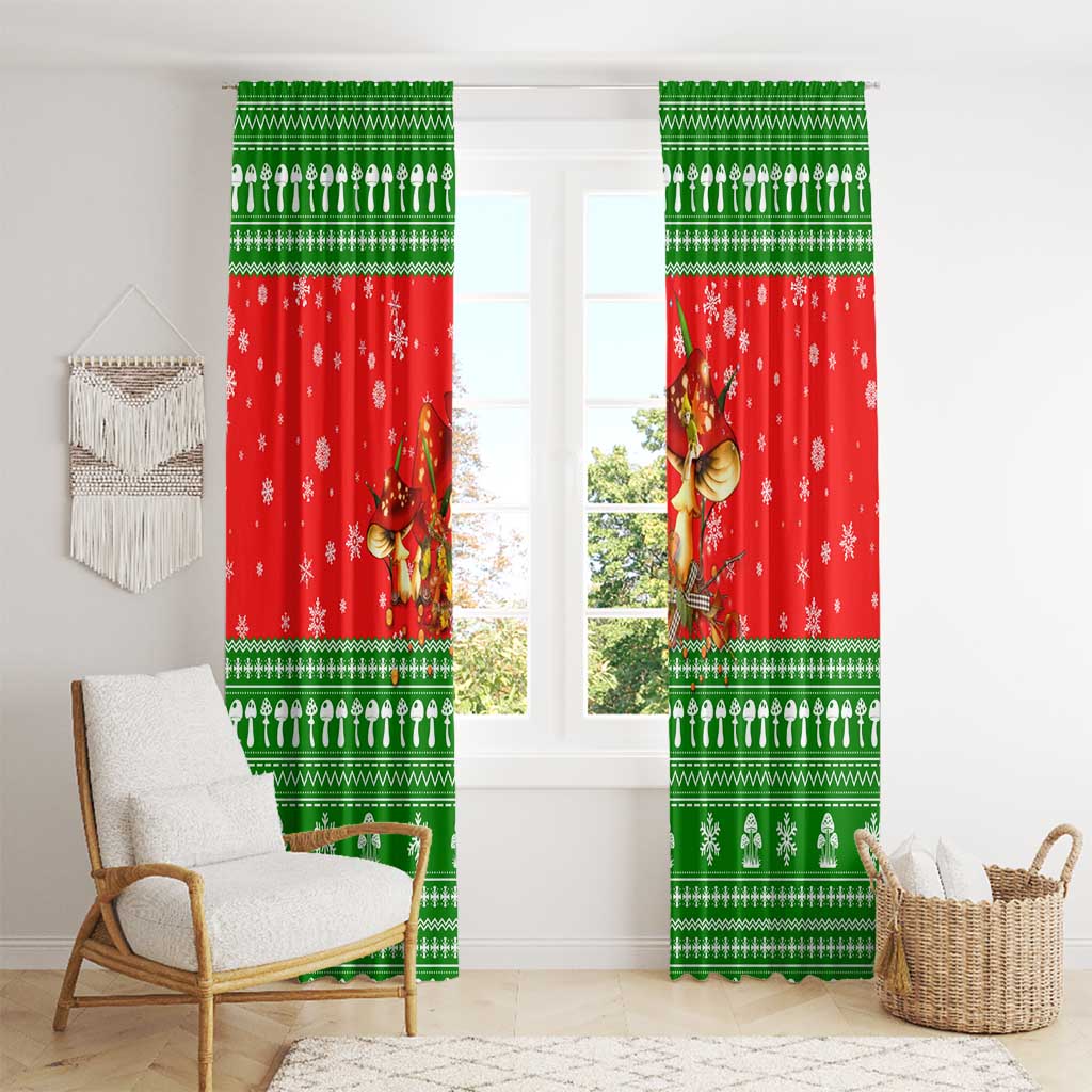 Amazing Mushroom Christmas Yall Christmas Window Curtain Xmas Holiday Patterns - Wonder Print Shop