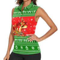 Amazing Mushroom Christmas Yall Christmas Women Sleeveless Polo Shirt Xmas Holiday Patterns - Wonder Print Shop