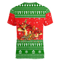 Amazing Mushroom Christmas Yall Christmas Women V-Neck T-Shirt Xmas Holiday Patterns - Wonder Print Shop