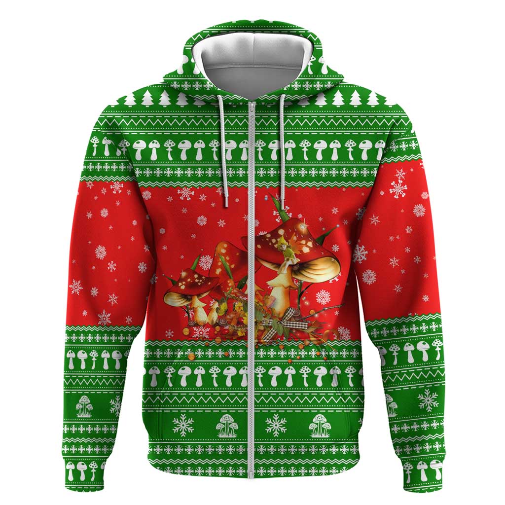 Amazing Mushroom Christmas Yall Christmas Zip Hoodie Xmas Holiday Patterns - Wonder Print Shop