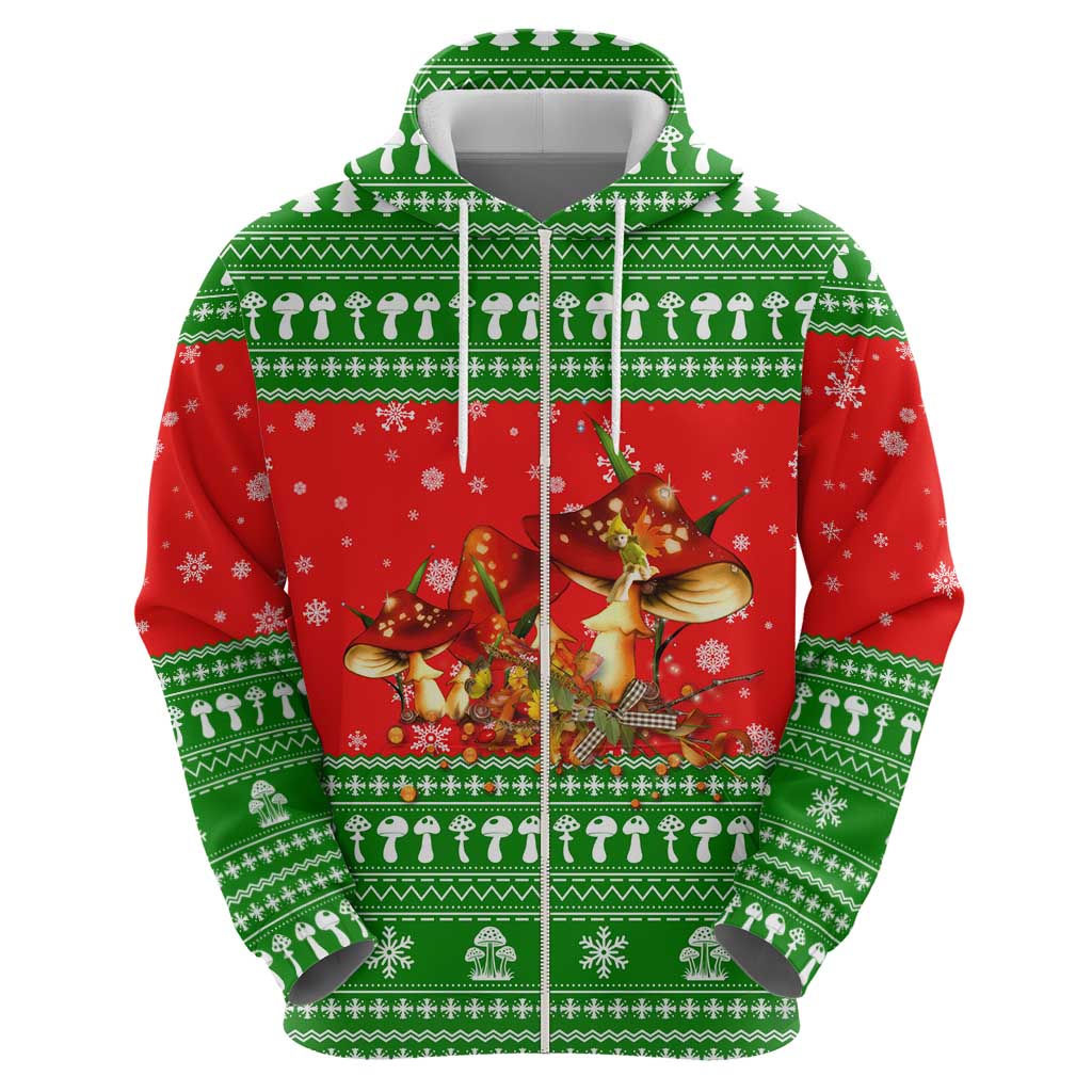 Amazing Mushroom Christmas Yall Christmas Zip Hoodie Xmas Holiday Patterns - Wonder Print Shop