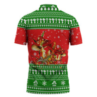 Amazing Mushroom Christmas Yall Christmas Zipper Polo Shirt Xmas Holiday Patterns - Wonder Print Shop