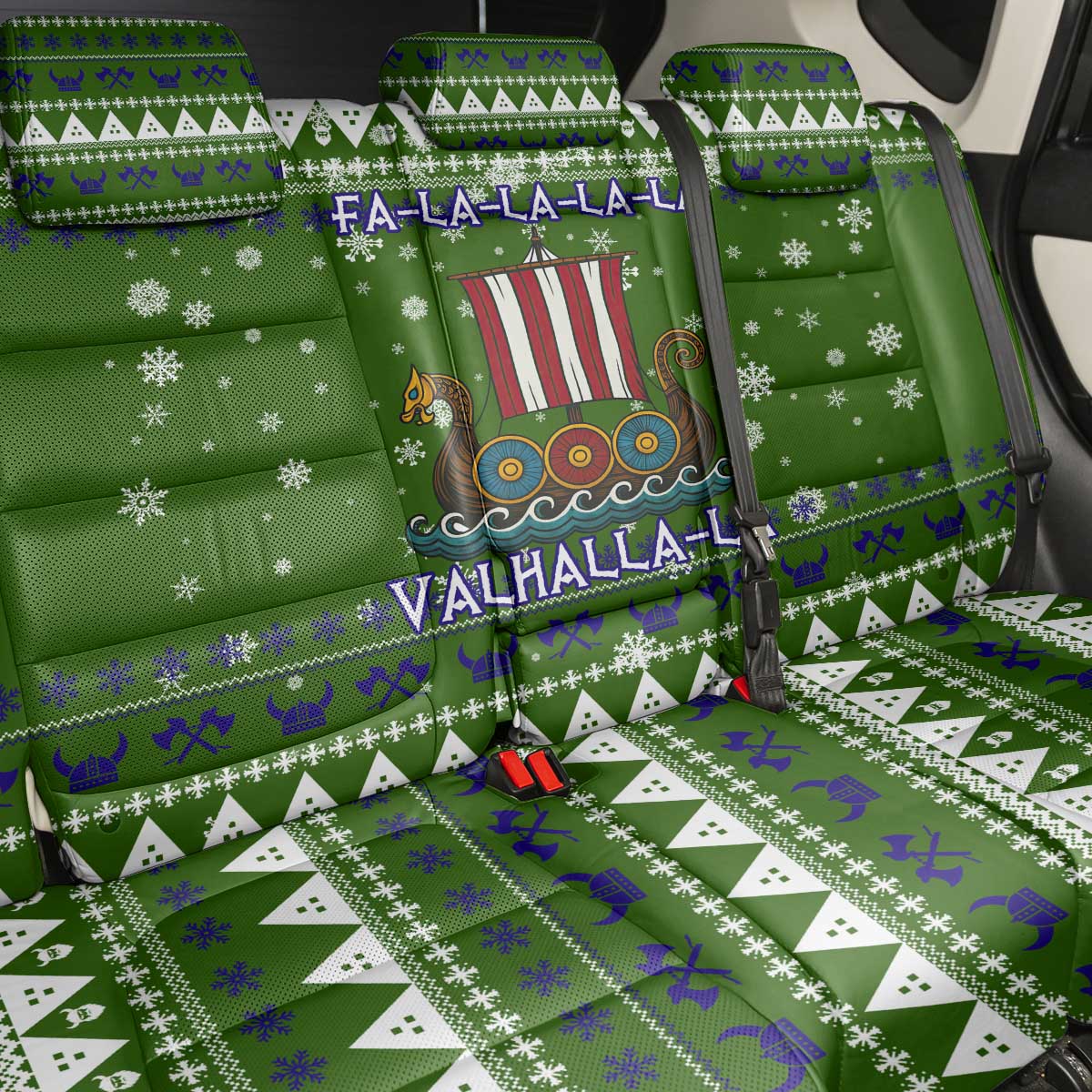Amazing Viking Christmas Back Car Seat Cover Xmas Holiday Patterns - Wonder Print Shop