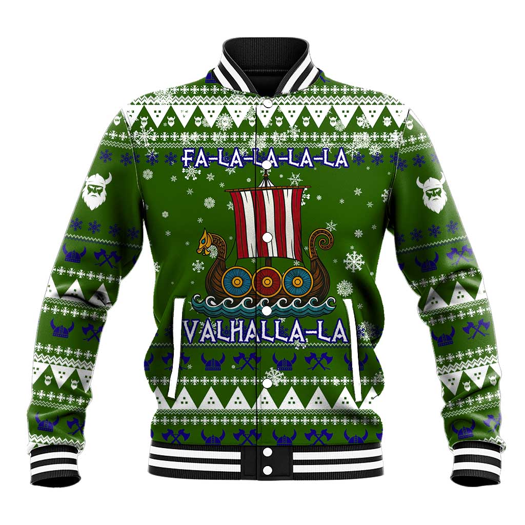 Amazing Viking Christmas Baseball Jacket Xmas Holiday Patterns - Wonder Print Shop