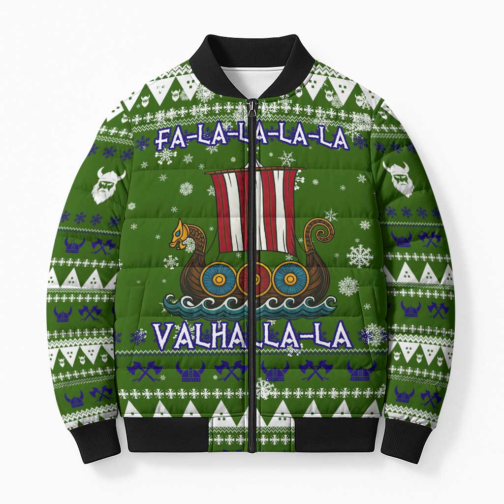 Amazing Viking Christmas Bomber Puffer Jacket Xmas Holiday Patterns - Wonder Print Shop