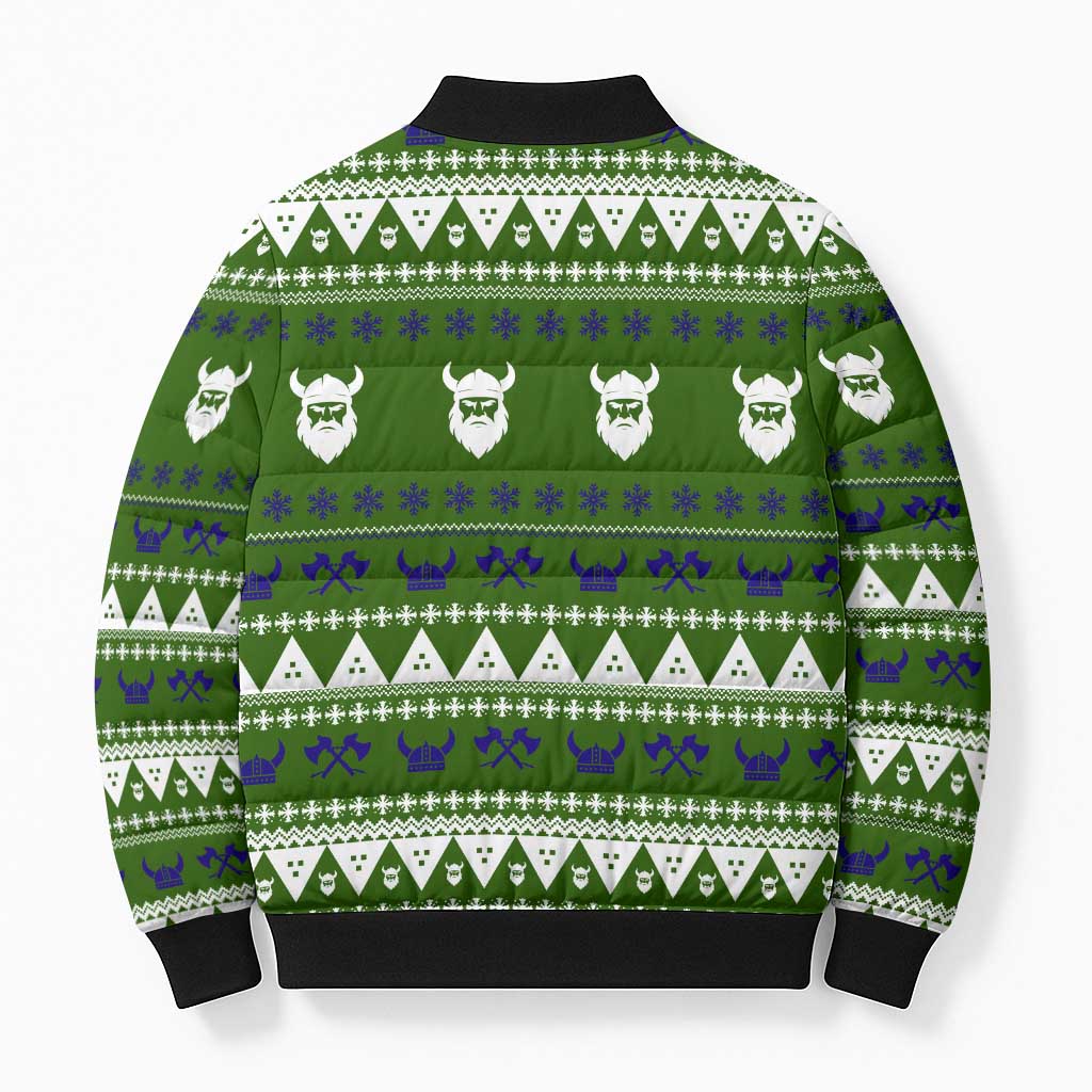 Amazing Viking Christmas Bomber Puffer Jacket Xmas Holiday Patterns - Wonder Print Shop