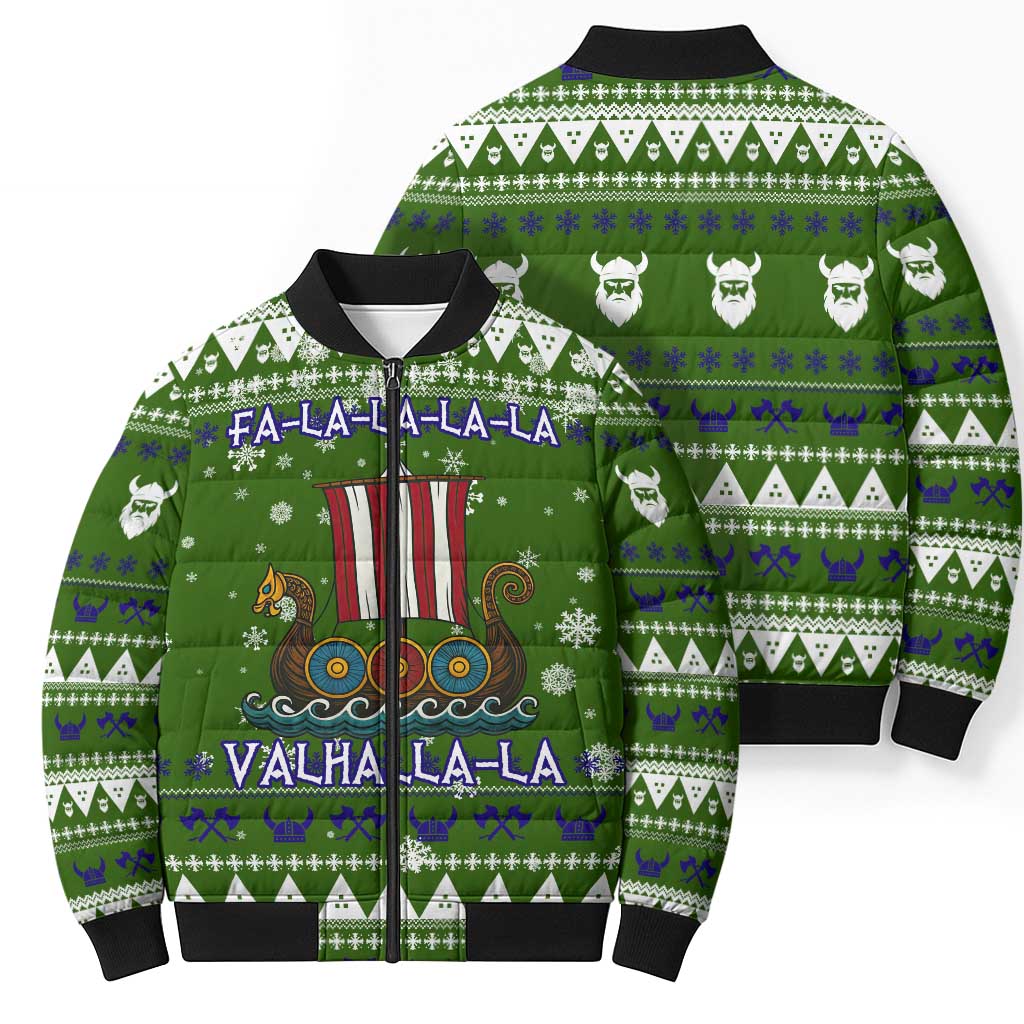 Amazing Viking Christmas Bomber Puffer Jacket Xmas Holiday Patterns - Wonder Print Shop