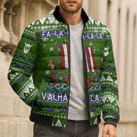 Amazing Viking Christmas Bomber Puffer Jacket Xmas Holiday Patterns - Wonder Print Shop