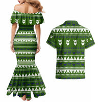 Amazing Viking Christmas Couples Matching Mermaid Dress and Hawaiian Shirt Xmas Holiday Patterns - Wonder Print Shop