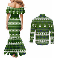 Amazing Viking Christmas Couples Matching Mermaid Dress and Long Sleeve Button Shirt Xmas Holiday Patterns - Wonder Print Shop