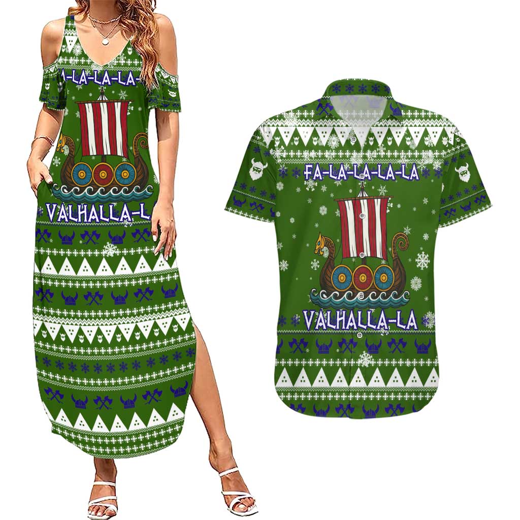 Amazing Viking Christmas Couples Matching Summer Maxi Dress and Hawaiian Shirt Xmas Holiday Patterns - Wonder Print Shop