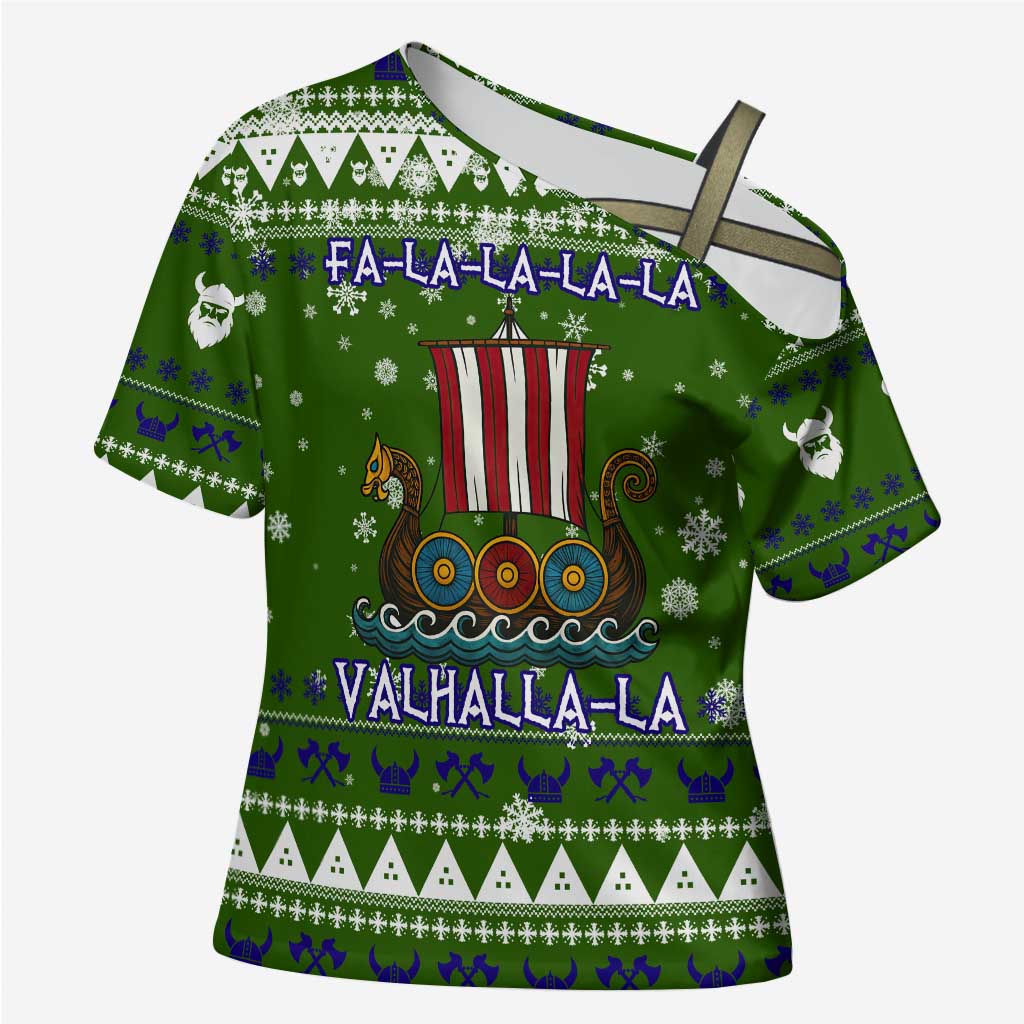 Amazing Viking Christmas Cross Shoulder Shirt Xmas Holiday Patterns - Wonder Print Shop