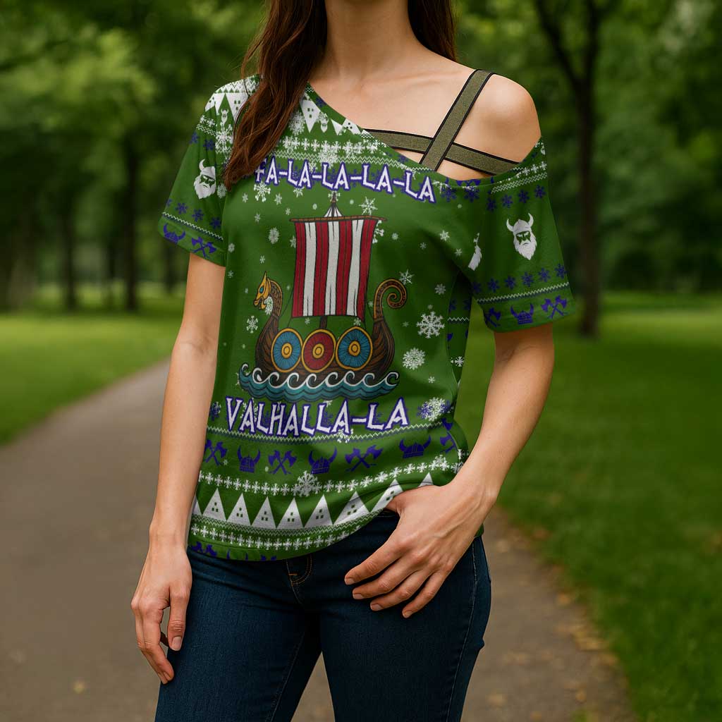 Amazing Viking Christmas Cross Shoulder Shirt Xmas Holiday Patterns - Wonder Print Shop