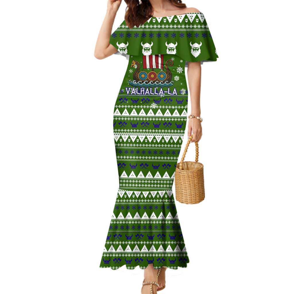 Amazing Viking Christmas Family Matching Mermaid Dress and Hawaiian Shirt Xmas Holiday Patterns - Wonder Print Shop