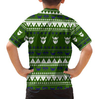 Amazing Viking Christmas Family Matching Off The Shoulder Long Sleeve Dress and Hawaiian Shirt Xmas Holiday Patterns - Wonder Print Shop