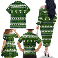 Amazing Viking Christmas Family Matching Off The Shoulder Long Sleeve Dress and Hawaiian Shirt Xmas Holiday Patterns - Wonder Print Shop