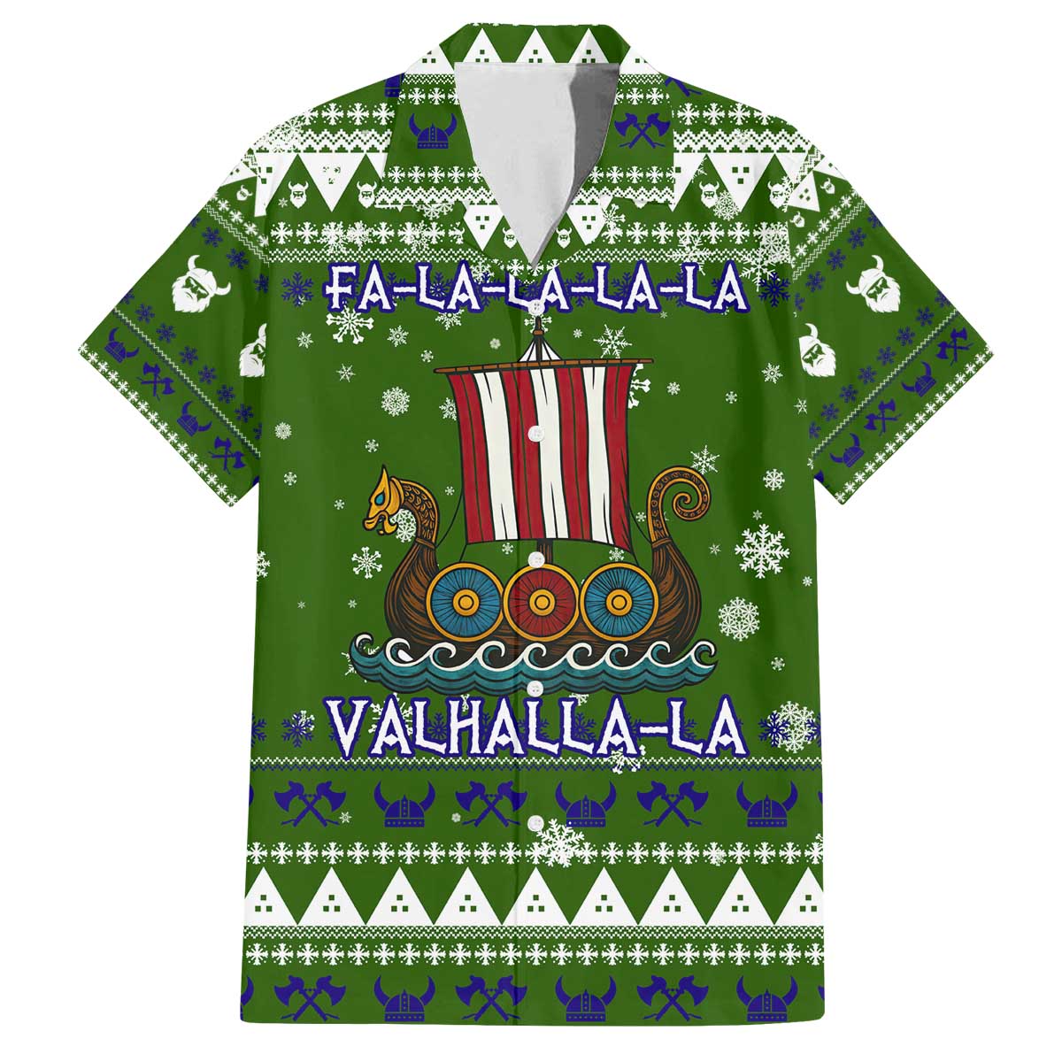 Amazing Viking Christmas Family Matching Off The Shoulder Long Sleeve Dress and Hawaiian Shirt Xmas Holiday Patterns - Wonder Print Shop