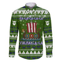 Amazing Viking Christmas Family Matching Off The Shoulder Long Sleeve Dress and Hawaiian Shirt Xmas Holiday Patterns - Wonder Print Shop