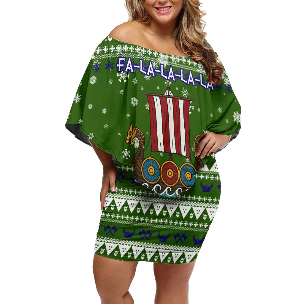 Amazing Viking Christmas Family Matching Off Shoulder Short Dress and Hawaiian Shirt Xmas Holiday Patterns - Wonder Print Shop